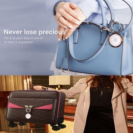 Omter 2Pack Resin Airtag Case Holder with Airtag Keychain, Dropproof AirTag Keychain Cover, Full-Body Shockproof,Portable AirTag Case for Keys, Luggage,Wallet,Cat,Dog(Tortoise Shell)