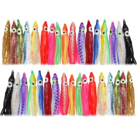 50PCS/100PCS Soft Plastic Octopus Fishing Lures Squid Skirts Jig Lure Baits Mix Color Trolling Hoochies Lures 1.9" Octopus Lures(1.9inch-100pcs)