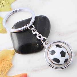 TOYMYTOY Football Keyring - Metal Rotating 3D Sports Keychain, Birthday Gift As Shown, as shown