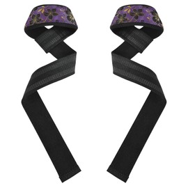 Correas de levantamiento de flores clásico negras y doradas, de neopreno acolchado de 26 pulgadas, accesorios de gimnasio para levantamiento de pesas, culturismo, entrenamiento de fuerza para el
