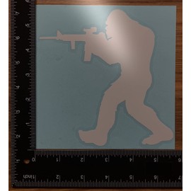 Bigfoot Gun Decal Carrying Guns Sasquatch Funny AR/NRA Decal Vinyl Sticker for Cars Trucks Vans Walls Laptop Jeeps 5.8" Wide x 5.8 Inches High.