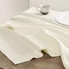 ZeeMart Ivory Tablecloth, Farmhouse Linen Style Table Cloth Rectangle Table