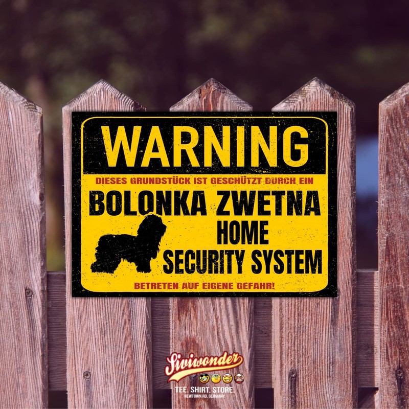 Bolonka Zwetna Dog Sign Warning Security System Door Sign Dog