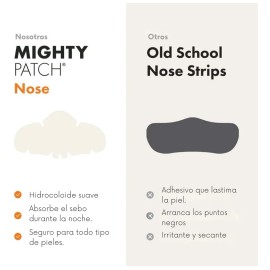 Parches Mighty Patch XL para nariz Parche hidrocoloide para Espinillas Acné Granos Transparentes invisibles 10pz
