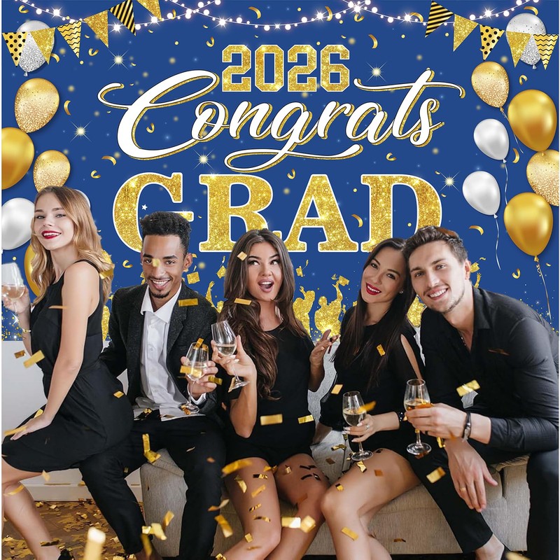 Class of 2026 Graduation Banner Decorations - 72.8'' x 43.3''