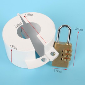 Faucet Locks Outdoor,Hose Spigot，Made of Metal Suitable for Garden Faucets,Hose BibWater Hose,Water Faucet Lock,Prevent Water Bandit(White with Padlock)