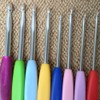 VOANZO 8pcs Soft Handle Colourful Aluminium Crochet Hooks Knitting Needles