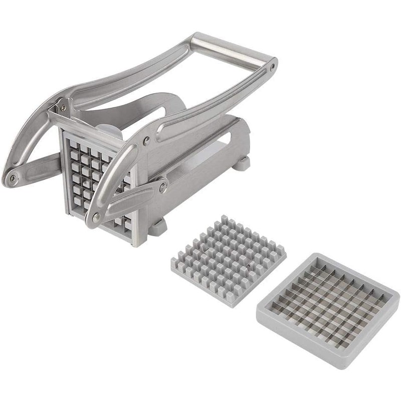 French Fry Cutter, Potato Chipper with 2 Blades Stainless Steel