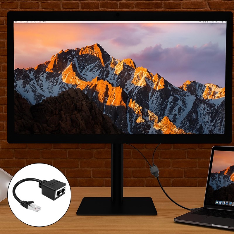 Dongnesi 2 PCS RJ45 Ethernet Adapte r, Dual Ethernet Splitter