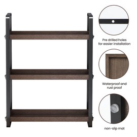 HNRLOY Bathroom Countertop Tray,Cosmetic Tray,Bathroom Organizer,Bathroom Counter Stand,Countertop Organizer,Countertop Storage Shelf (Brown 3 Tier)