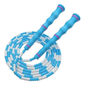 Jump Rope Elementary School Beads Rope Jump Rope for Kids Beginners Toddlers Junior School Adjustable Length (Blue)