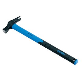 AUSONIA - 45017 Magnetic Hammer 300 g with Forged Head Made of C45 Induction Hardened Steel and 45 cm Long Non-Slip Fibreglass Handle