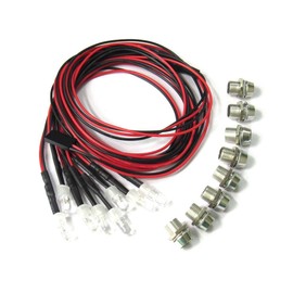 ShareGoo 8Leds LED Light Headlights Lighting Taillight Kit Compatible with Traxxas HSP Tamiya Redcat RC4WD Axial SCX10 RC Car Truck Tank Crawler,Red Orange White Led