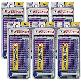 Dental Pro Interdental Brush, I-Shape, Size 6 (LL), 15 Pieces x 6 Pieces