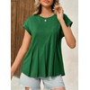 Cicy Bell Womens Summer Peplum Blouse Casual Dressy Cap Sleeve