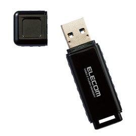 Elecom MF-HSU3128GBK/E USB Memory, 128 GB, USB 3.2 (Gen1), USB 3.1 (Gen1), USB 3.0, USB 2.0, Cap Type, Black
