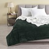 Ribbed Texture Reversible Forest Green Throw Blanket, Fluffy and Luxurious