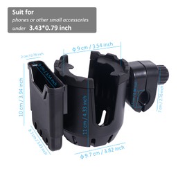 EASICOZI Microphone Stand Cup Holder with Phone Holder, Universal 2-in-1 Drink Bottle Holder for Music Mic Stand