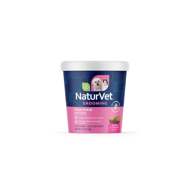 NaturVet 79903693 Tear Stain Plus Lutein 70 Count Soft Chew