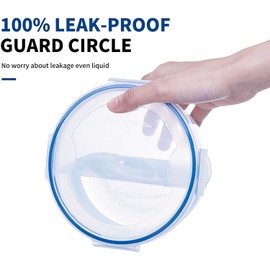 EASYLOCK 6 Pack 1050 ml 600 ml 300 ml Food Storage Containers with Round Lid Storage Box Kitchen Salad Bowl Set Fruit Bowl Freezer Containers Small Plastic Bowl with Lid