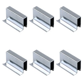 Pastlla 6Pcs 1.6" Glass Finger Edge Pull, Window Display Cabinet Door Clip Polished Chrome Glass Door Handle Clip Glasses Clip (Silver)