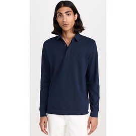 Lacoste Men's Long Sleeve Paris Polo, Navy Blue, L