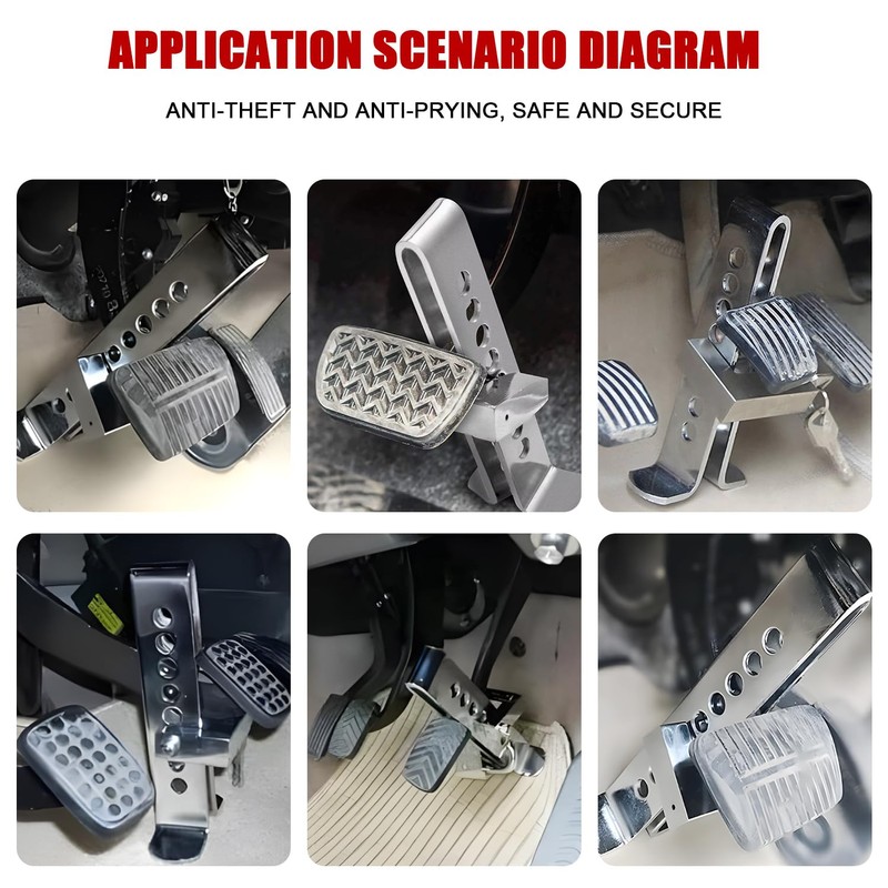 Auto Anti-Theft Car Brake Clutch Lock Safety Tool，Stainless Steel Auto