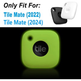 Geiomoo Silicone Case for Tile Mate 2024, Tile Mate 2022 Tracker, Soft Flexible Scratch Resistant Cover with Carabiner (Fluorescent Green)