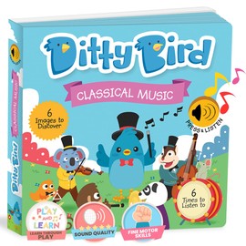 Ditty Bird Musical Books for Toddlers | Fun Classical Music & Nursery Rhyme Book | Mozart Musical Book | Children's Interactive Toddler Books for 1 Year Old to 3 Year Olds | Sturdy Baby Sound Books
