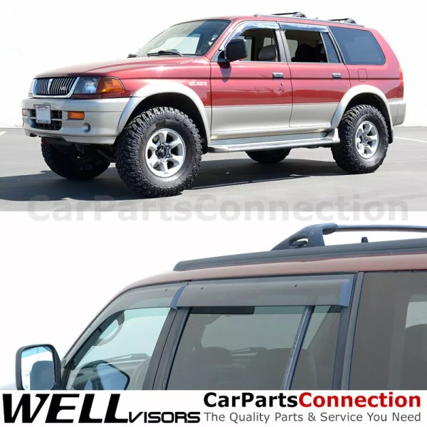 WellVisors Window Visors 00-04 Mitsubishi Montero Sport Side Deflectors