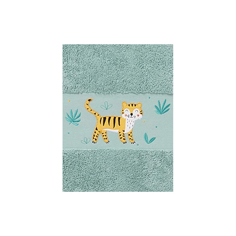 VERTBAUDET Hand Towel Tiger, Green