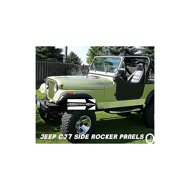 Fits with JEEEP CJ7 DIAMOND PLATE ROCKER PANEL SET OF