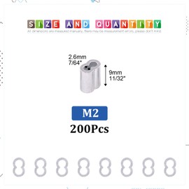 Glarks 200Pcs 5/64''(2mm) Aluminum Crimping Loop Sleeve Wire Rope Sleeves Double Barrel Ferrule for Wire Rope and Cable Line End (5/64''-200Pcs)