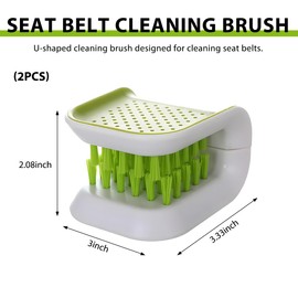 BWBWND 2 PCS Car Seat Belt Cleaning Brush, U-Shaped Detailing Tool Double-Sided Bristle Scrubber, Multifunctional Non-Slip Cleaner Brush for Safety Belt Chopsticks Fork Spoon Knives