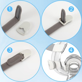 Magnetic Headgear Clips Compatible with Air-Fit N20 F20 F30 & Air-Touch F20 N20, Quick-Disconnect Positive Pressure Mask Magnetic Clips for F30 Mask Strap Positive Supplies(2 Pairs)