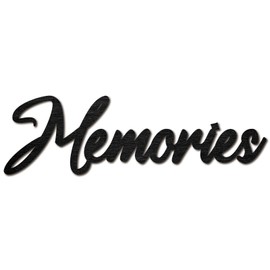 CREATCABIN Memories Word Cutout Sign Laser Cut Wood Letter Sign Black Wall Decor Unfinished Wooden Signs Wall Art Basswood Hanging Sculpture Decor for Crafts DIY Farmhouse Living Room 11.9x3.5Inch