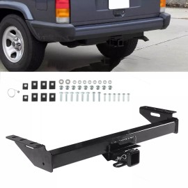 Trailer Hitch Receiver Rear Bumper Tow Kit 2" For 84-01 Jeep Cherokee XJ Class 3