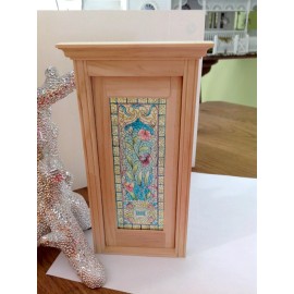 Unbranded Dollhouse Miniature Single Door Stained Glass Film, Floral