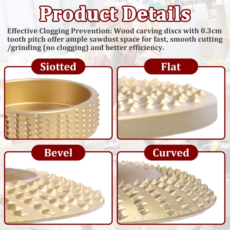 19 Pcs Wood Carving Disc Set for 4" & 4.5"