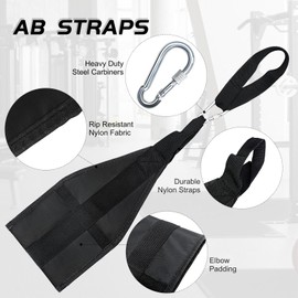 Hanging Ab Straps for Pull Up Bar: Gym Ab Sling Straps for Arm Pull up Workout Support for Training Knee and Leg Raises (Black)