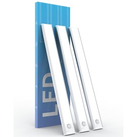 ASOKO Under Cabinet Lights Motion Sensor, 2800mAh Battery Operated Closet Lights Rechargeable Under Counter Lights for Kitchen Under Cabinet Lighting Wireless (White,3 Pack-13.8inch)