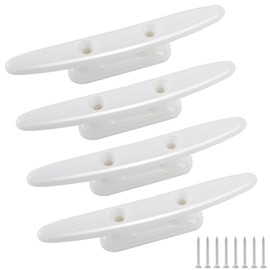 White Nylon Boat Cleat 4 inch, Dock Cleat With Hardware 4 Pack,Boat Dock Cleats Nylon Cleat for Kayak Rope Cleat Used for Docking Boats,Small Vessels,Canoe,Mooring,Maritime Decor,Dock Tie Down Cleats