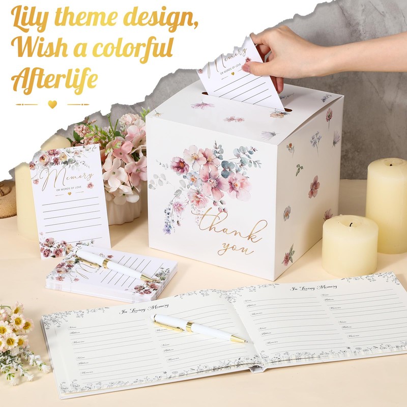 54 Pcs Funeral Guest Book for Memorial Service Celebration of