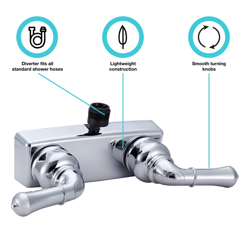 Dura Faucet DF-SA100C-CP RV Shower Faucet Valve Diverter with Classical