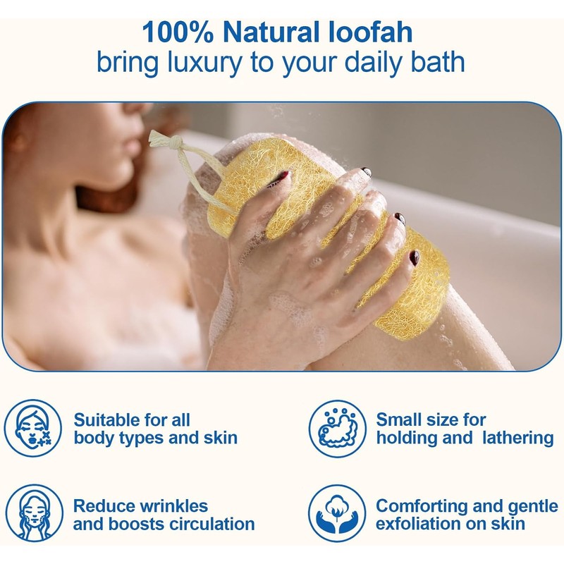 Esponja de Lufa Natural AhaTopia 6'' – Exfoliación Suave y