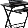 Flash Furniture Norris Black Tempered Glass Computer Desk with Pull-Out