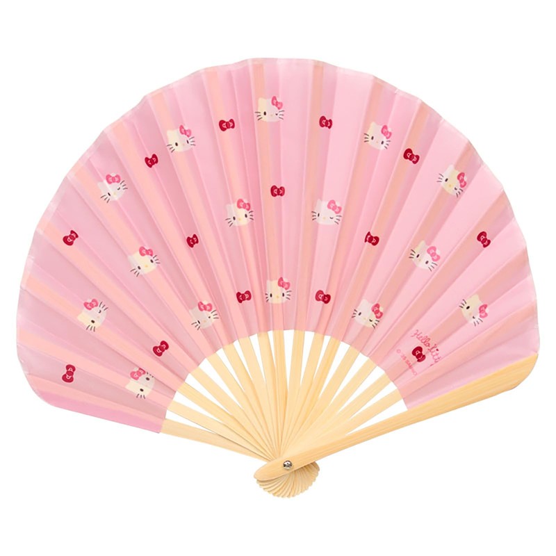 サンリオ(SANRIO) 扇子 ハローキティ 本体:竹・紙 ケース:ポリエステル 持ち運びに便利なケース付き 493325