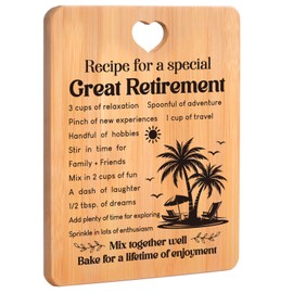 Apjielop Retirement Gifts for Women Men - Engraved Bamboo Cutting Board Gifts, Teacher Retirement Gifts for Women 2024, Happy Retirement Gift for Teacher Friends Nurser, Retired Gifts for Women
