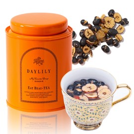 DAYLILY EAT BEAU-TEA ~My Favorite Things~ Eat Tea, Jujube, Longan, Longan, Black Beans, Caffeinated Japanese and Chinese Blend Tea, 1 Can, 2.2 oz (65 g)