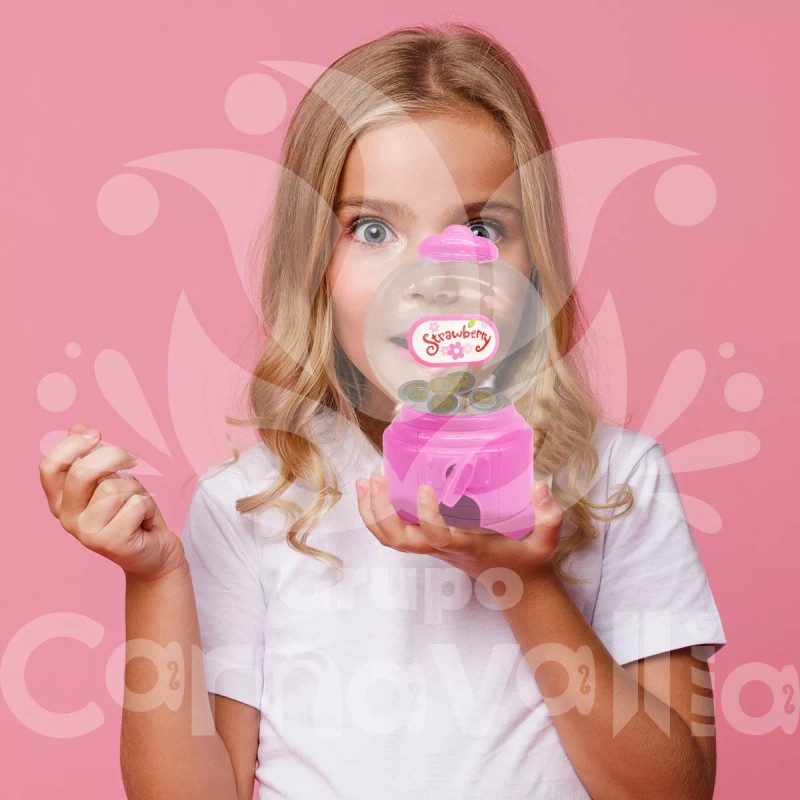 Grupo Carnavallia Mini Chiclera Bola Maquina Dispensadora Alcancía 15cm